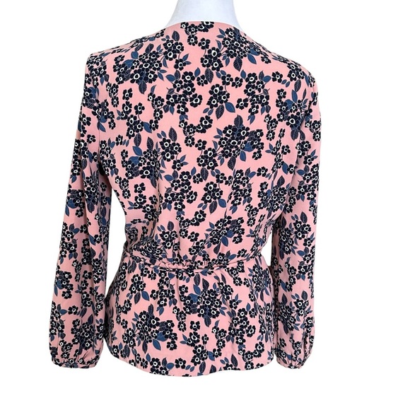 J. Crew Women’s V-Neck Long Sleeve Peplum Blouse Pink Size 6 - Picture 3 of 15